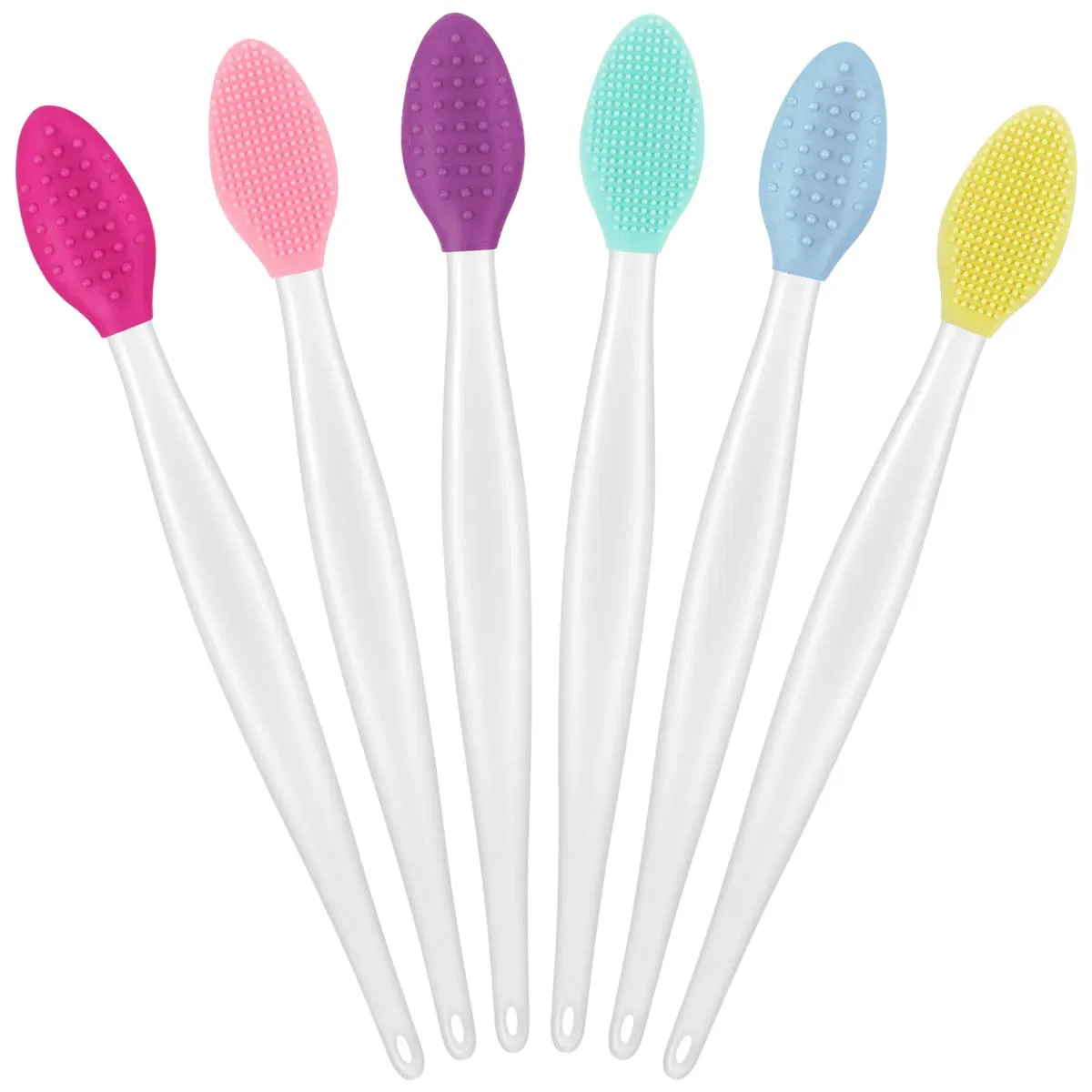 2026 Custom Logo Lip Scrub Brush Double-Sided Silicone Exfoliating Lip Brush Tools for Nose Blackhead Cleansing of Skin and Lips