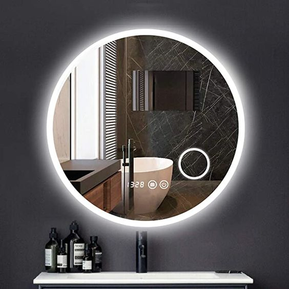 Wall Mounted Touch Sensor Bluetooth Bathroom Vanity LED Mirror with Magnifier