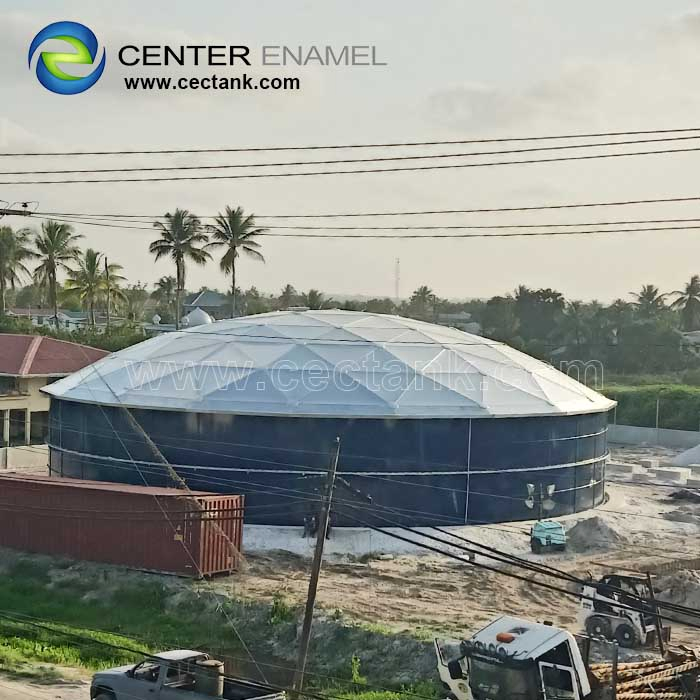 Weather Resistance Geodesic Aluminum Dome Roofs Fire Water Tanks