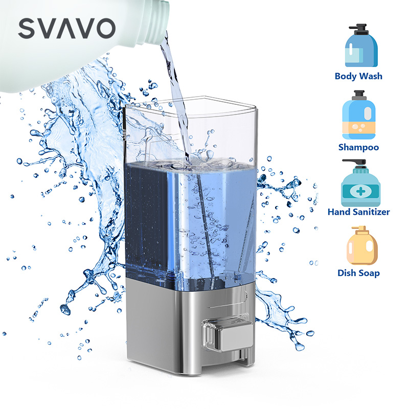 Настенный дозатор для шампуня и геля для душа Svavo