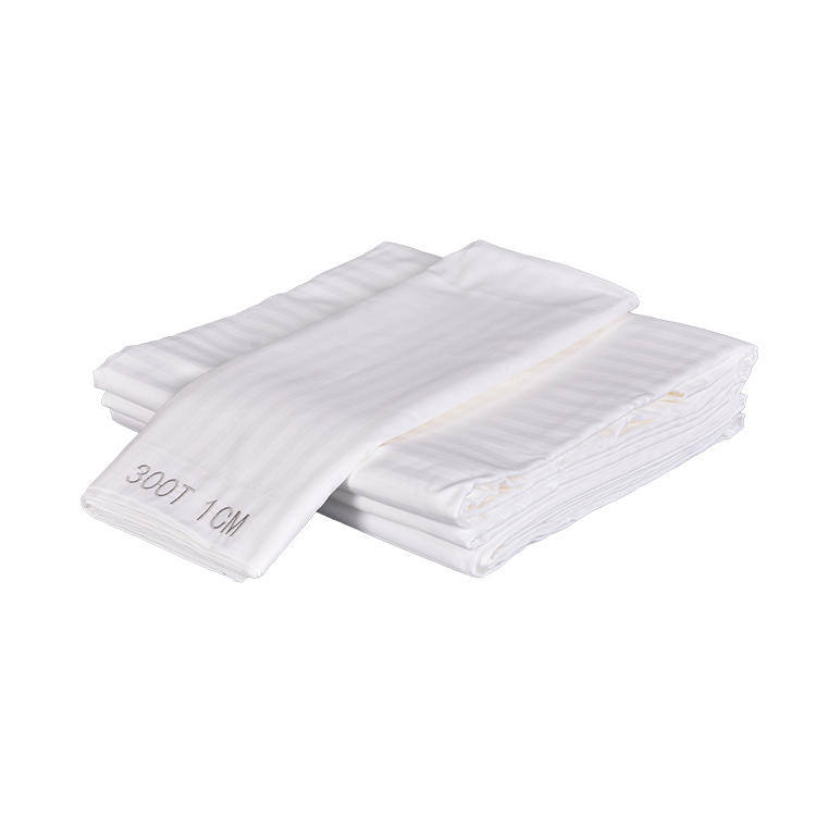 Hot Hotel Custom 1cm Stripe Pure Cotton King Size Bed Sheets