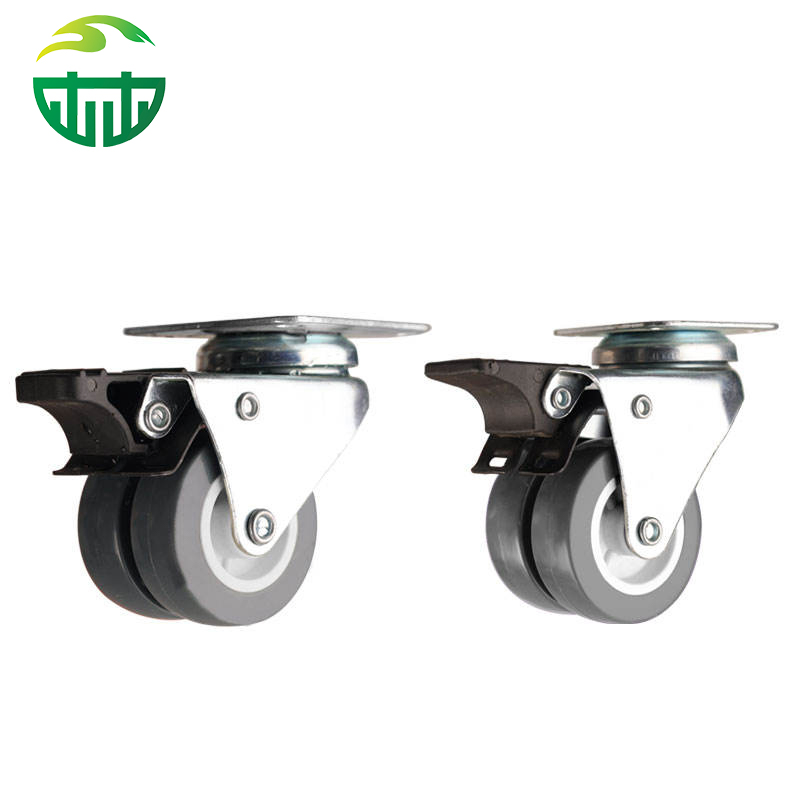 Custom Heavy Duty Dual Wheels Industrial Caster with Total Lock Brake