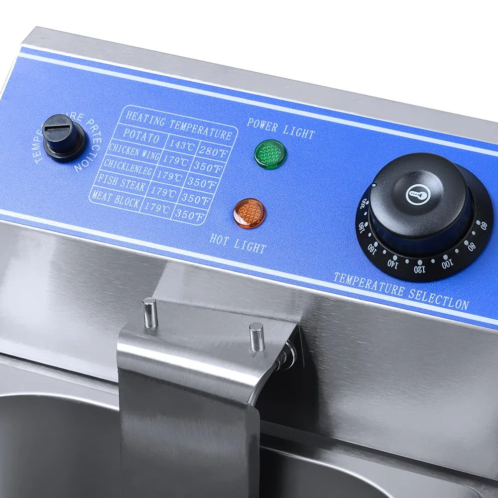 Table Top Stainless Steel French Fries Machine 2 Tank 2 Baskets Commercial Potato Chip Fryer Electrical Deep Fryer