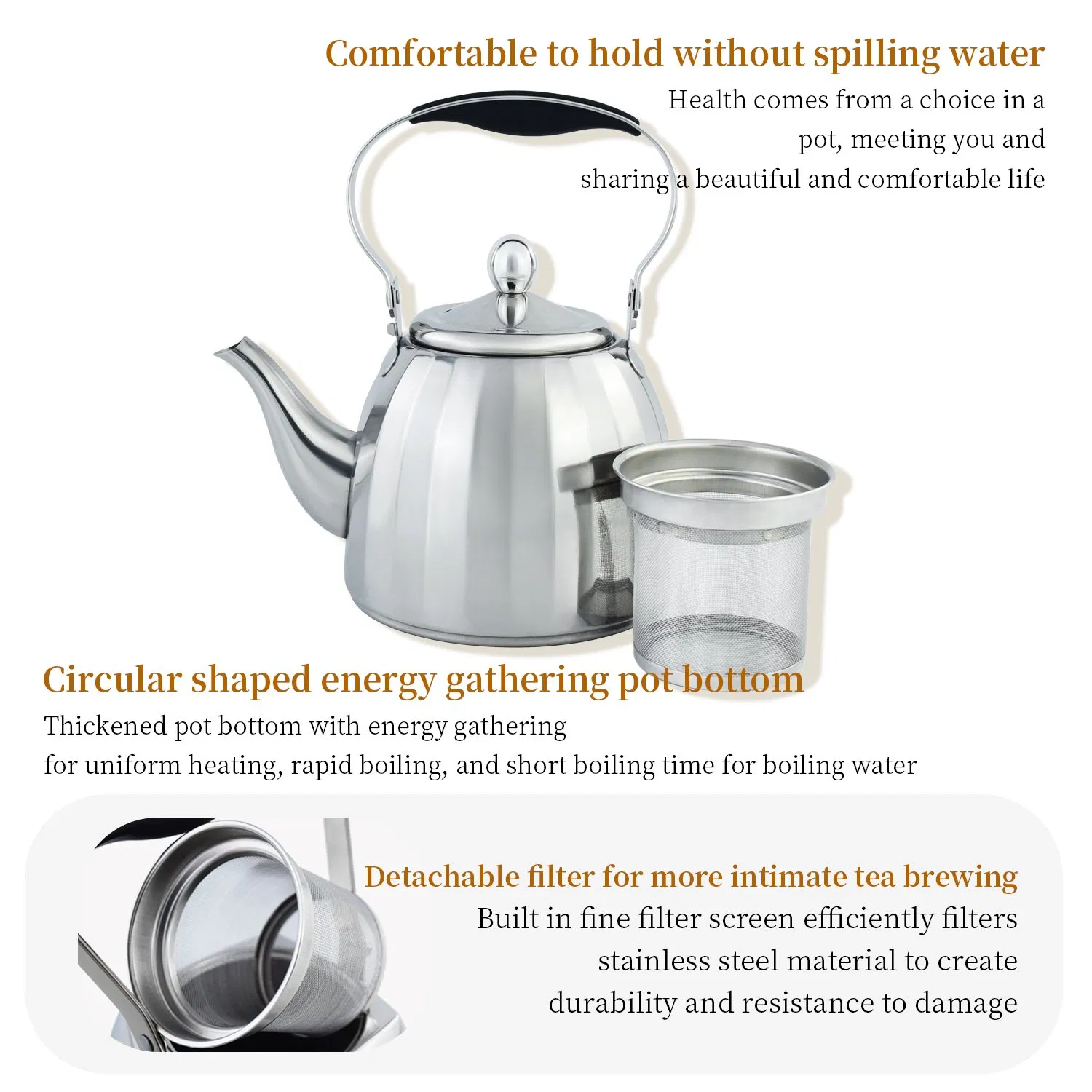 Чайник из нержавеющей стали Star Flash, 1-2 л