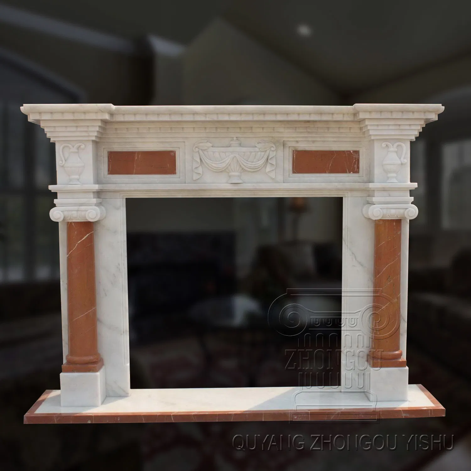 Hand Carved Factory Direct Sale Mantle Fireplace