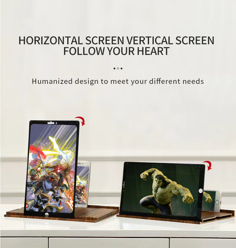 Увеличитель экрана телефона, 10 дюймов, цвет тёмное дерево