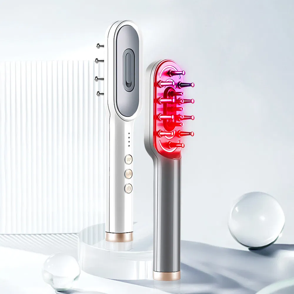 Электрическая массажная расческа EMS с лазером и светотерапией