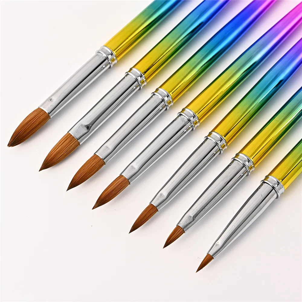 Handle Acrylic Nail Brush Set Wholesale 100% Pure Kolinsky Sable Nail Art Pens Nail Art Tools