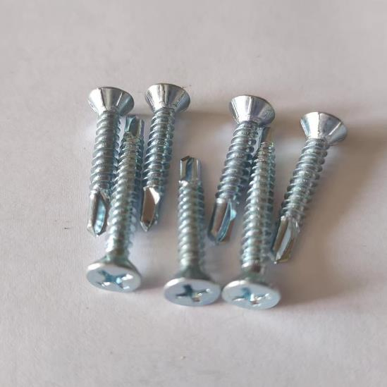Bulge Head Self Drilling Screws for Metal White Blue Zinc Plated Skipproof