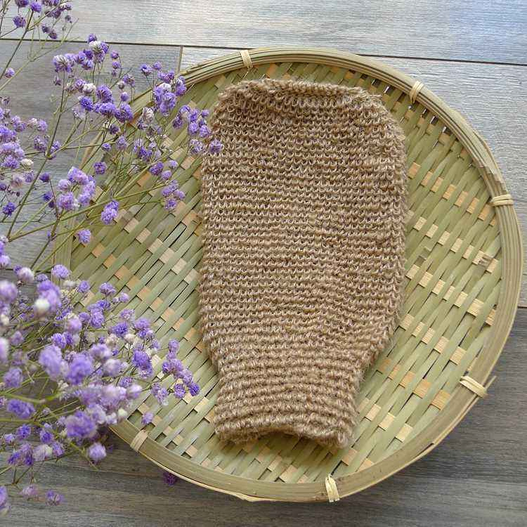 Eco Friendly Natural Sisal Hemp Exfoliating Bath Mitt Glove Jute Bath Sponge Scrubbing Hemp Glove