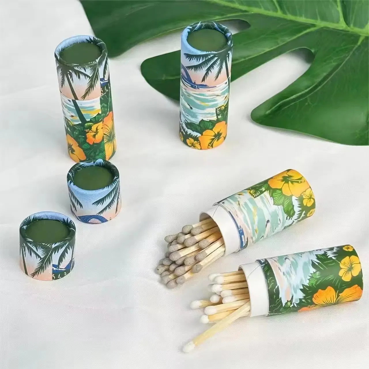 Creative Old-Fashioned Nostalgic Cylinder Match with Personalized Design Customized Logo Outer Box Safety Match Gifts Tube Matches