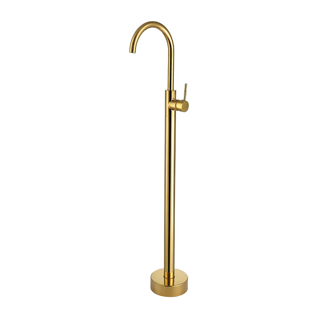 Bathroom Bath Tub Gold Mixer Taps Free Standing Shower with Shower Head