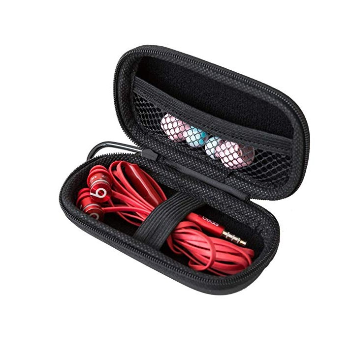 EVA Durable Universal Travel Earphone Carrying Headphone Storage Carry Case Waterproof with Mesh Pocket