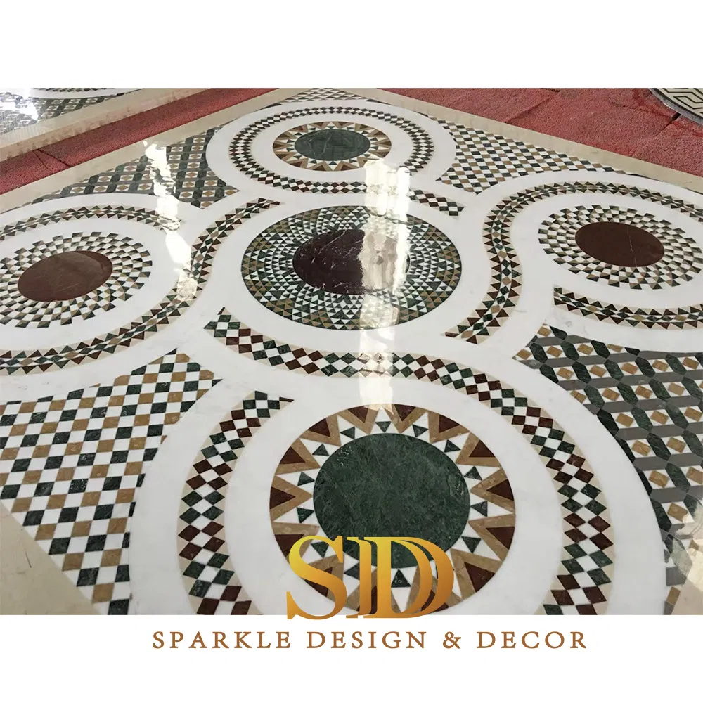 Customized Mediterranean Style Water Jet Marble Inlay Design