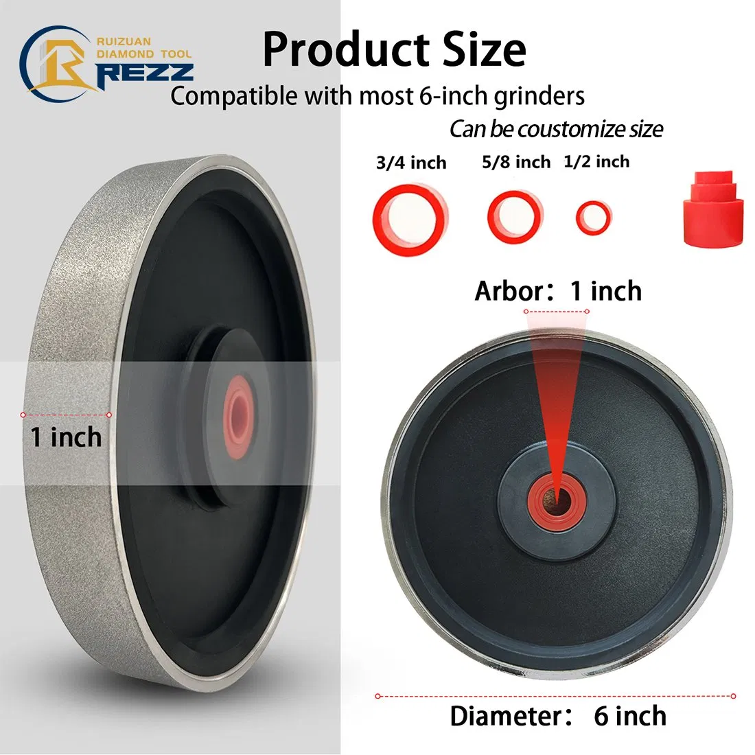 Electroplated Grinding Wheels for Polishing Gemstone Plastic Center Lapidary Plated Diamond Wheel