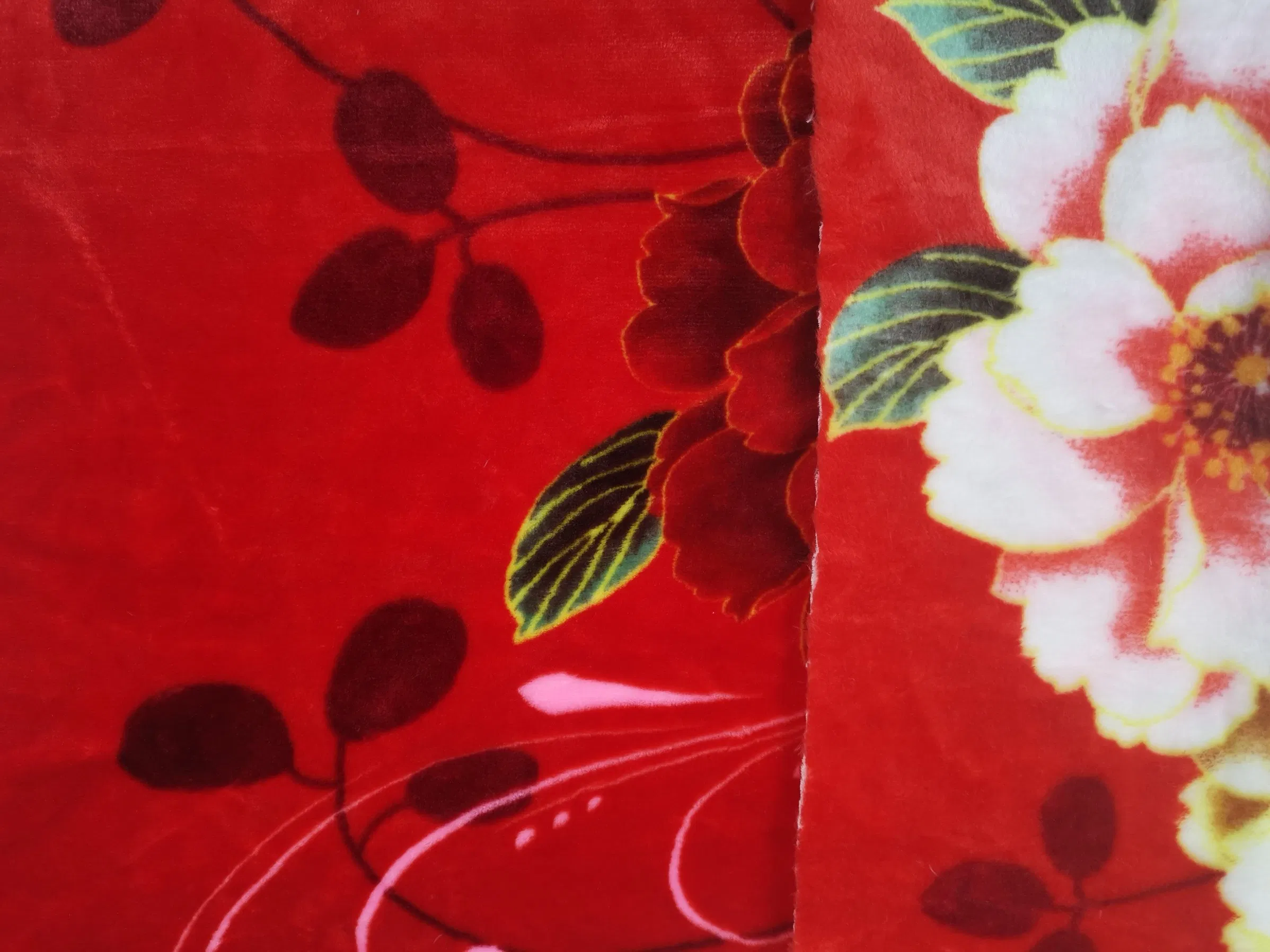 Direct Factory Microfiber Polyester Two Side Printing and Solid Soft Coral Flannel Fleece