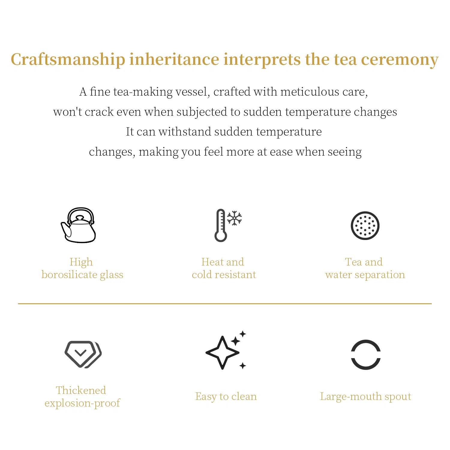 Health-Preserving Tea Separation Borosilicate Glass Teapot