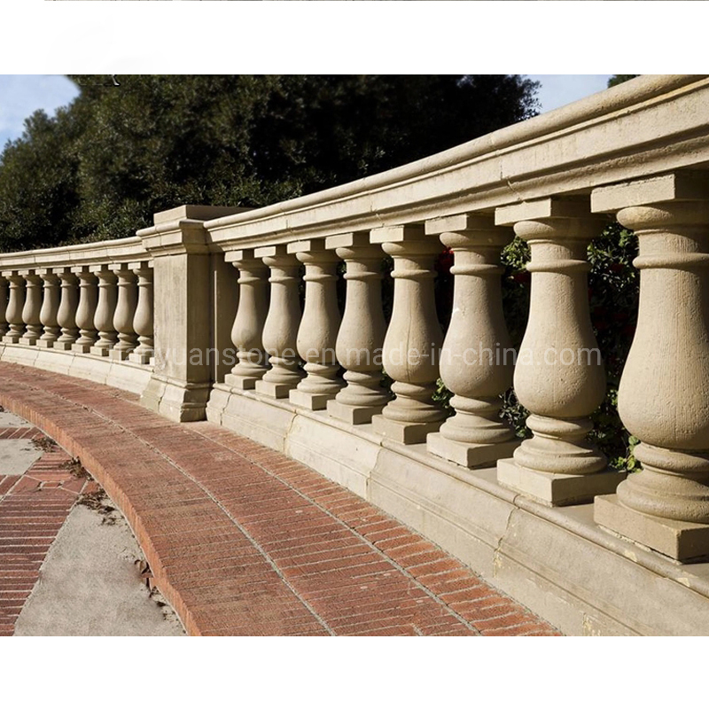 Natural Yellow Sandstone Balustrade/Bridge Railling Stone/Stair Safety Handrail