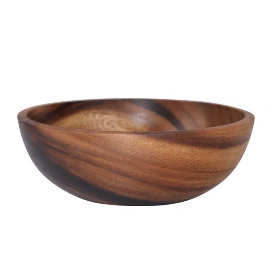 Food Containers Acacia Woodensoup Bowl Fruit Wooden Household Kitchen Bowl Cutlery Basin Fruit Bowl Salad Bowl Storage Woodbowl