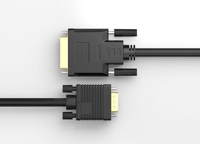 DVI to VGA Cable, Dual Link DVI-I 24+5 Male to VGA Male Cable