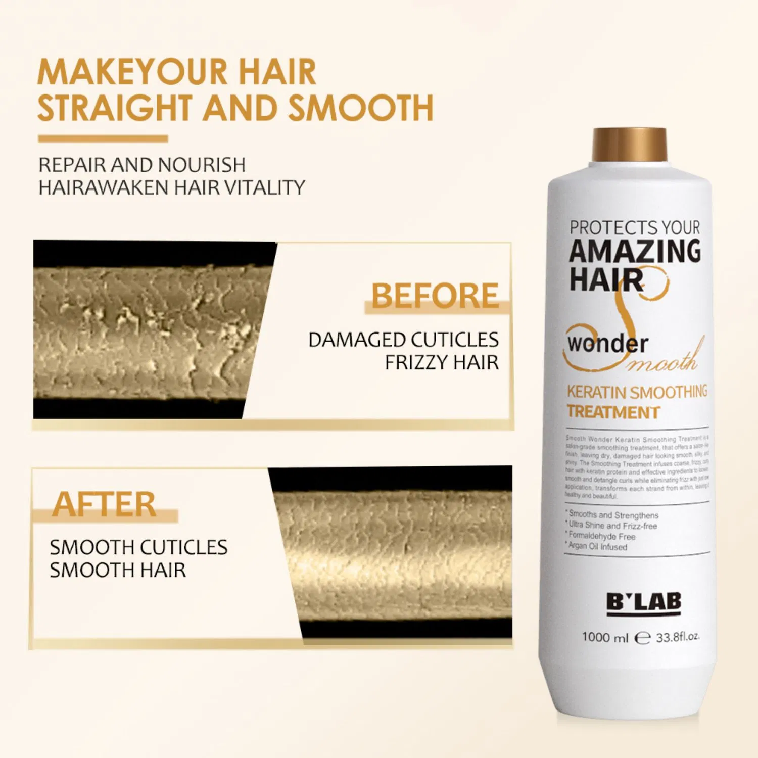 Nano Keratin 1000ml Professional Hair Treatment Keratin Smoothing Permanent Straightening Treatment