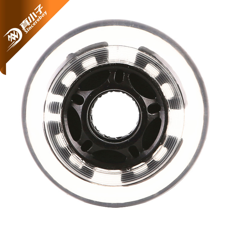 PU Flash Wheel Inline Skates Wear-Resistant Silent Transparent PU Flash Wheel 80*24mm
