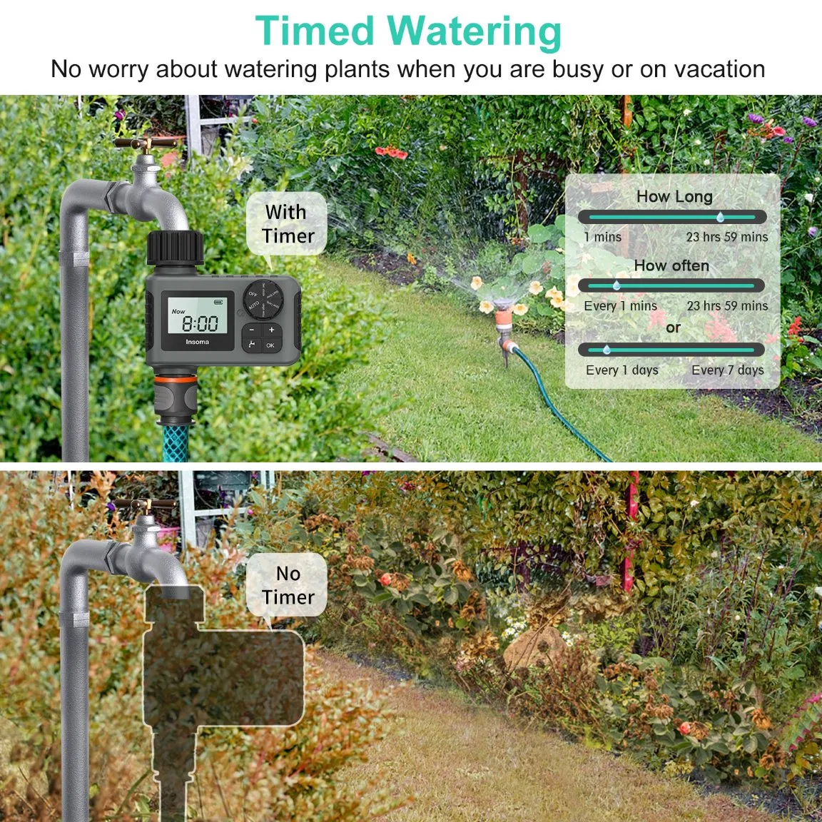 Automatic Watering System Waterproof Smart Water Valve Digital Water Timer