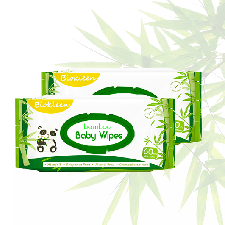 Biokleen Oem Odm Manufacturer Customization 80pcs Eco Friendly Organic Biodegradable Bamboo Sensitive Skin Hand Cleaning 100% Natural Baby Wet Wipes