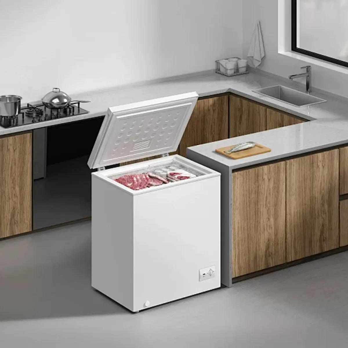 Manufacturer Supermarket Commercial Top Open Refrigerator Open Door Chiller Display Deep Chest Freezer