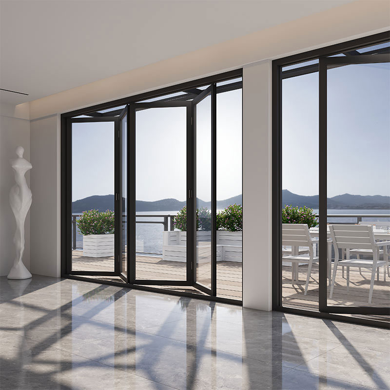 Aluminum Folding Door with Slim Sightlines for Coastal Homes Resistant to Salt Spray