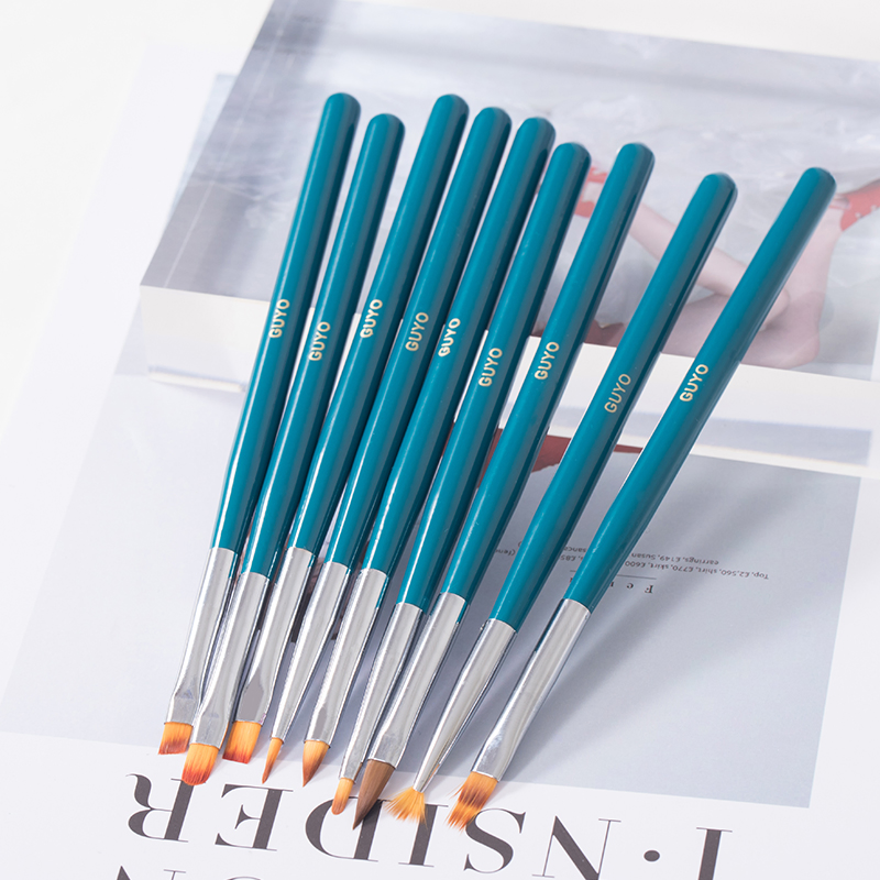 Customizable Logo Guyo Wooden Nylon Nail Beauty Brush Set