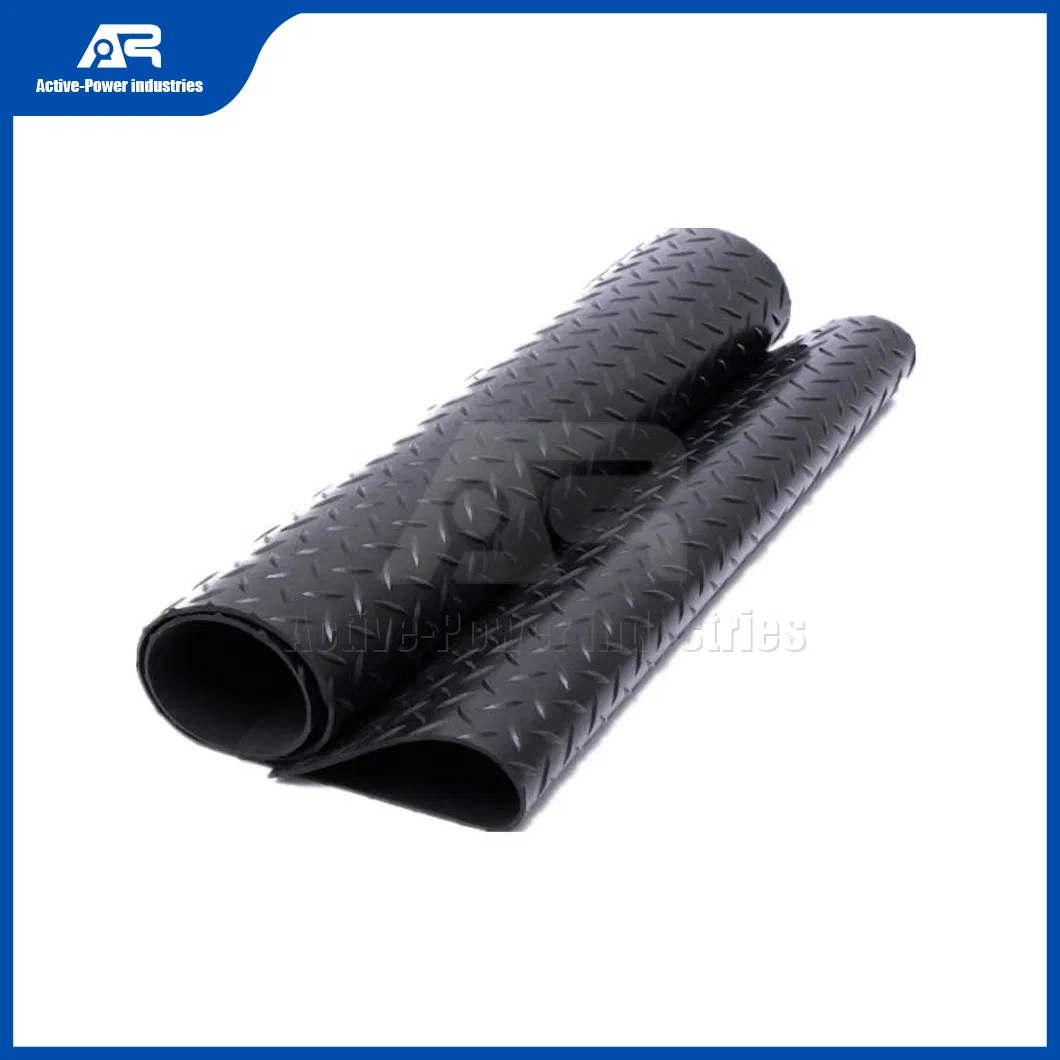 Active-Power Industries Rubber Kitchen Floor Mat Factory China Checker Five Bar Diamond Willow Leaves Rubber Garage Plate Flooring