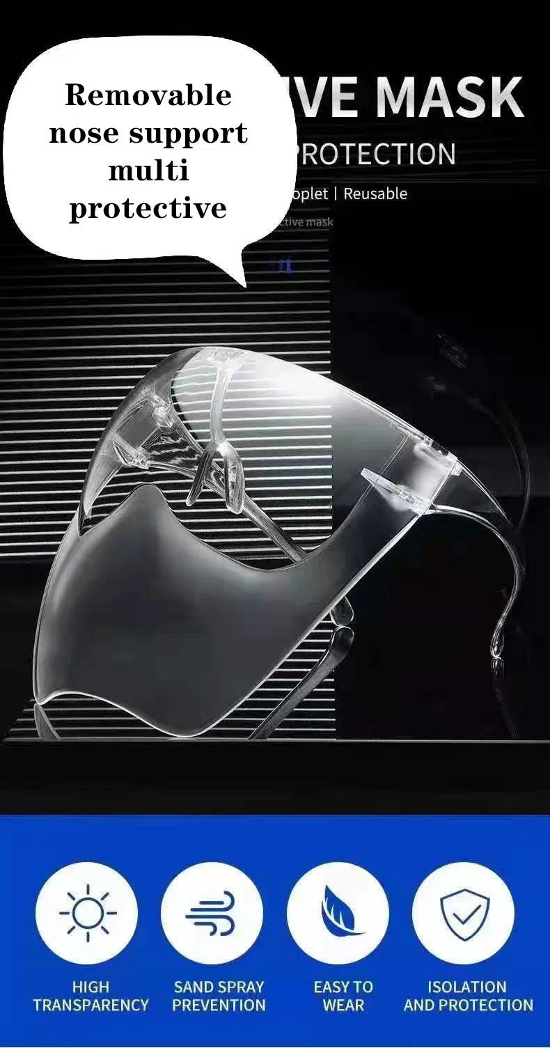Integrated High Definition Transparent Anti Fog and Anti Splash Protective Mask Detachable Nose Support Multi Protective Goggles