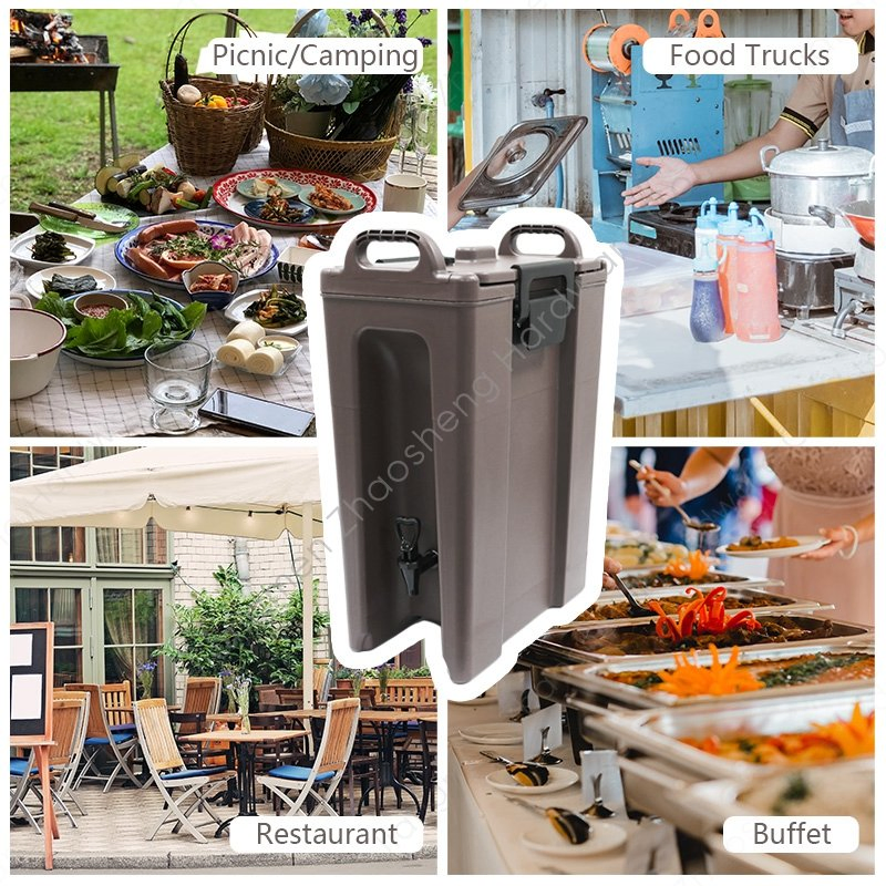 18L Plastic Water Tea Bucket Insulated Beverage Server Hot Cold Drinks Dispenser