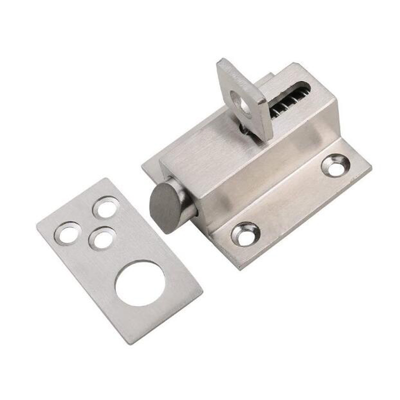 Zinc Alloy Security Pull Ring Spring Bounce Toilet Door Bolt