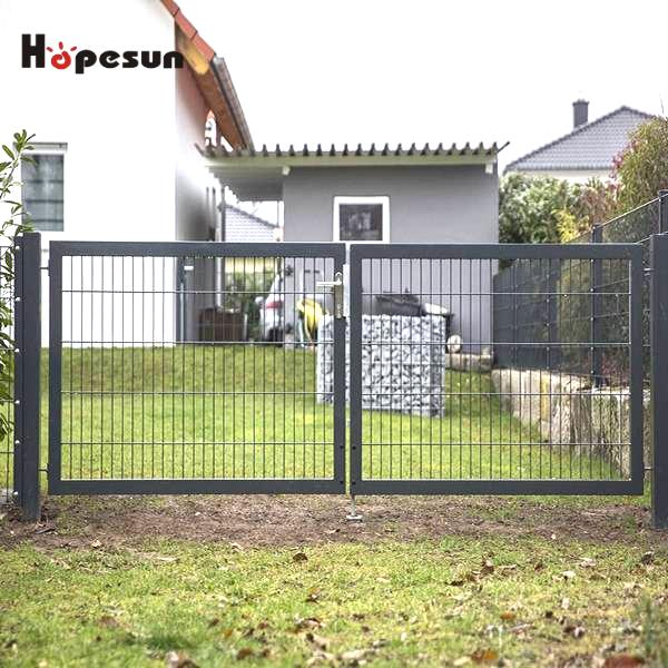 Double Leaf Garden Gate with 180° Opening Angle for Garden Driveway