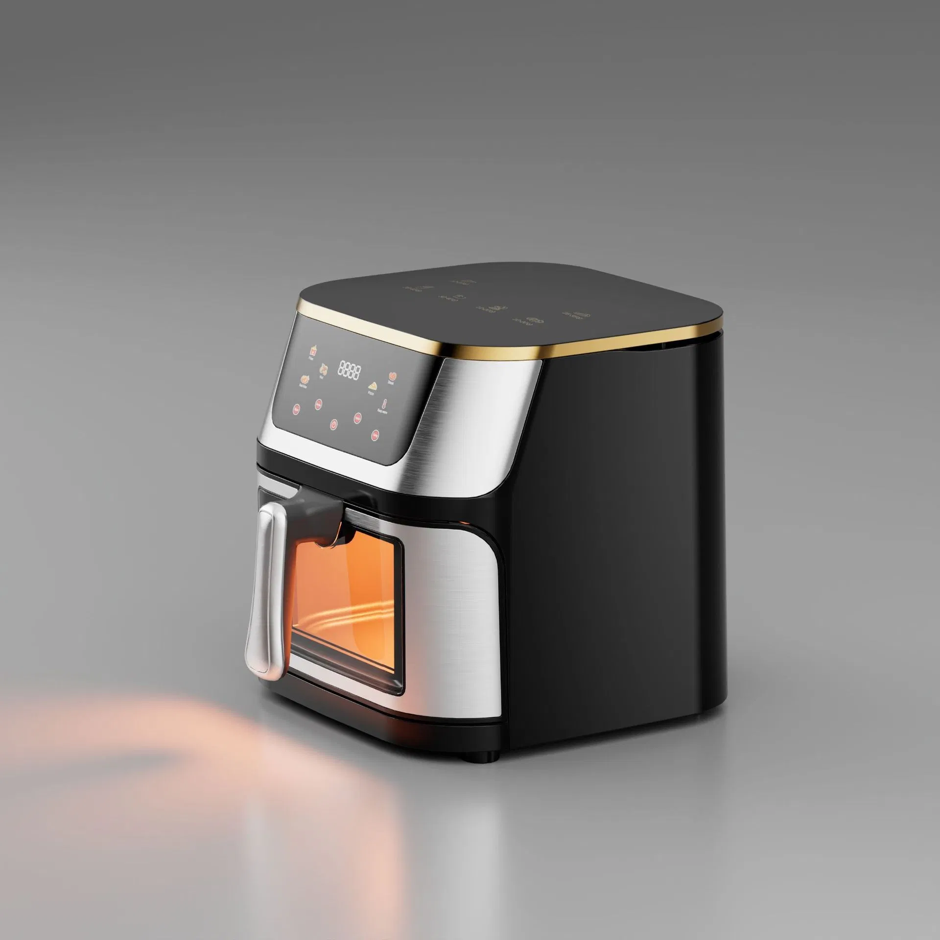 Hot Sale Large Capacity Safe Use Stainless Steel Electric Fully Automatic Air Fryer Square Shape for Household Use