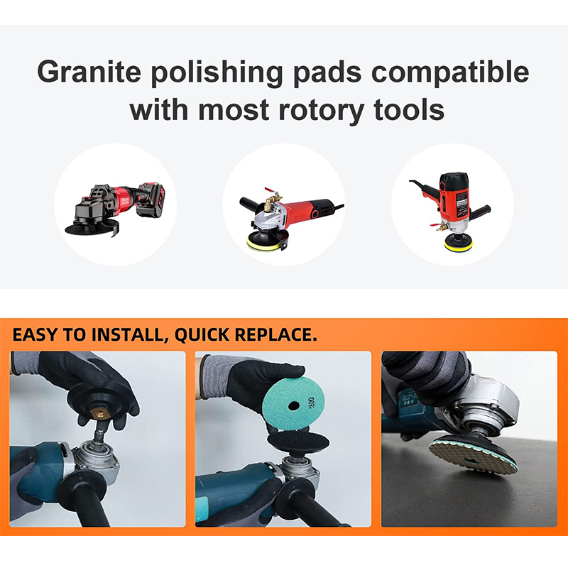 4 Inch 100mm Good Quality Marble Granite Polishing Tools Diamond Dry Polishing Pad for Stone Quartz Concrete