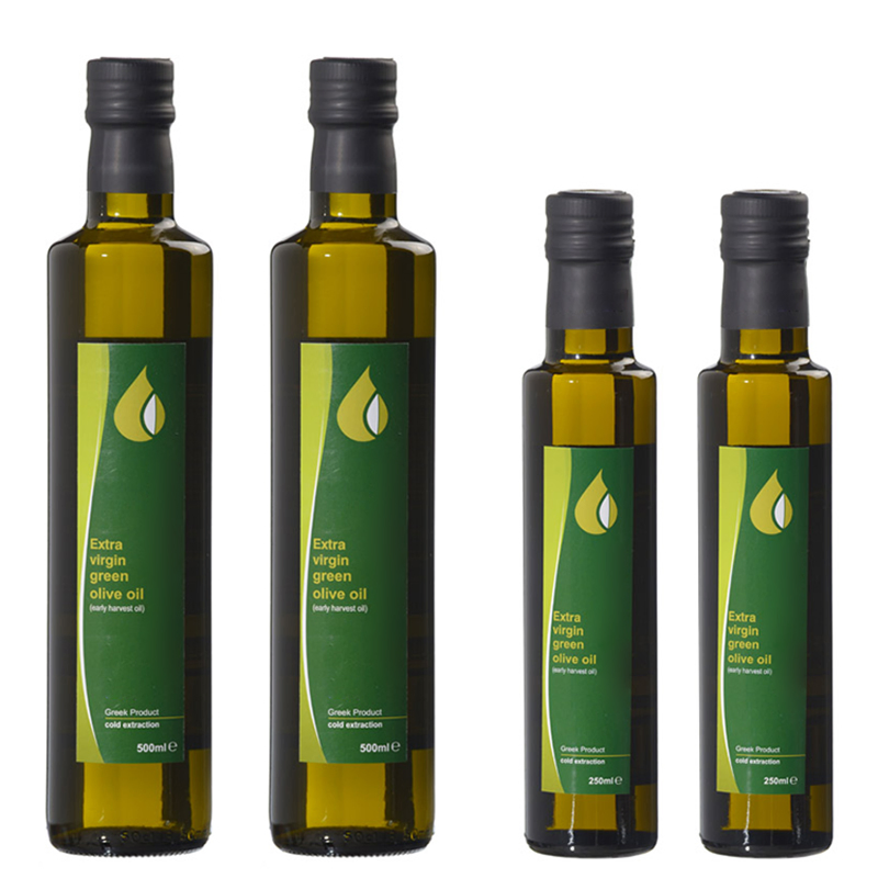 100ml 250ml 500ml 750ml 1000ml Round Shape Dark Green Glass Olive Oil Bottle Empty Kitchen Oil Bottle