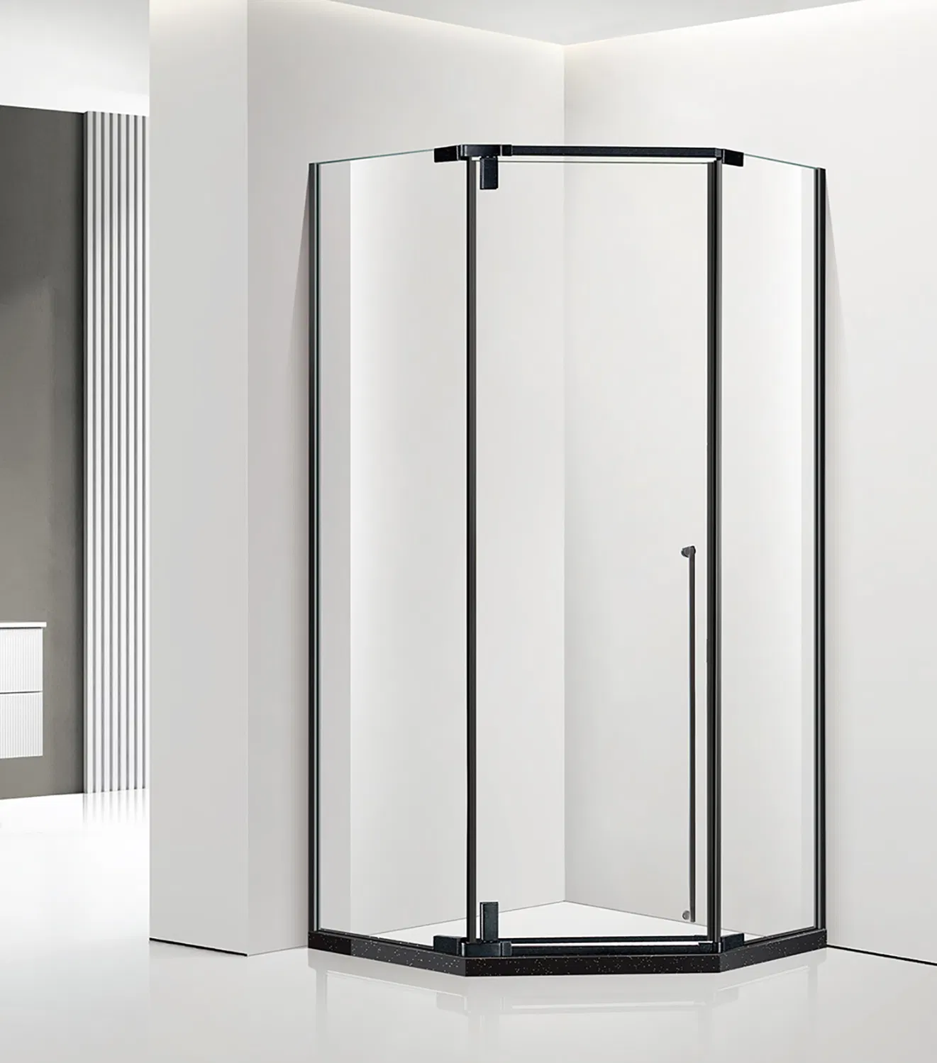 Fashionable Frameless Waterproof Sliding Glass Bathroom Shower Door