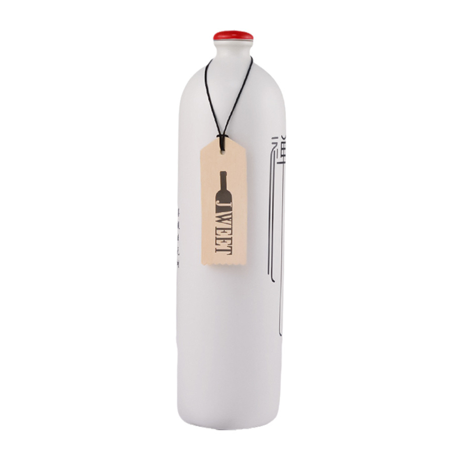 Custom 750 Ml Luxury Ceramic White Olive Oil Bottle
