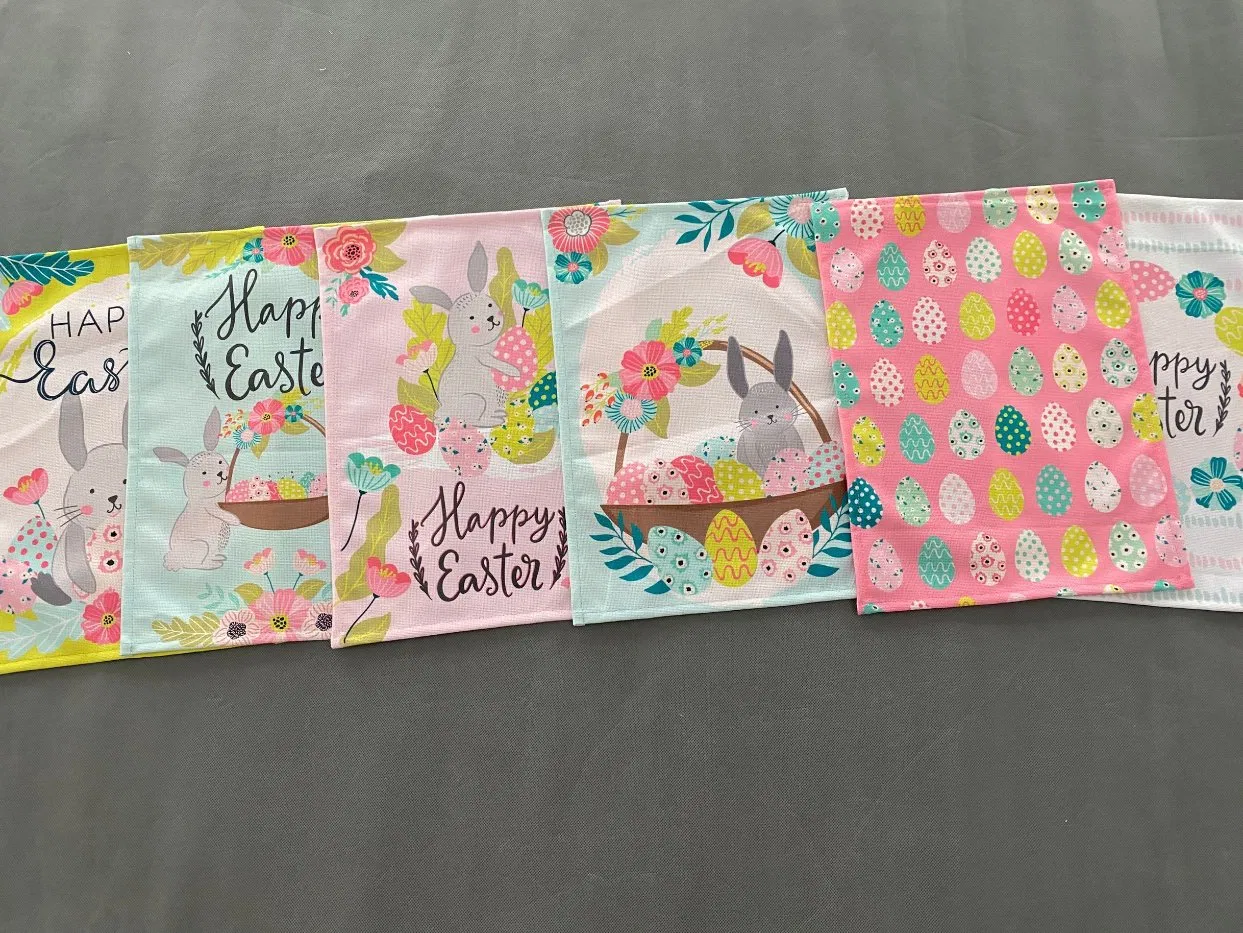 Custom Digital Print Easter Egg Mat Tea Towel Used for Easter