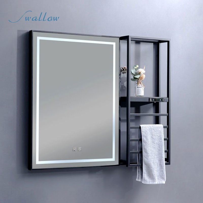Electric Towel Warmer Integrated with LED Light Bath Mirror