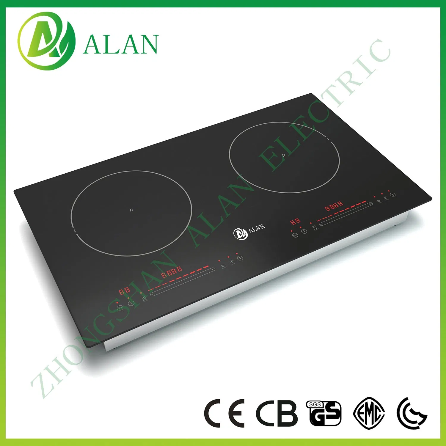 Factory Direct Supply High Firepower Domino Induction Cooker Double Hotplate Cooktop Real 1200+1800W