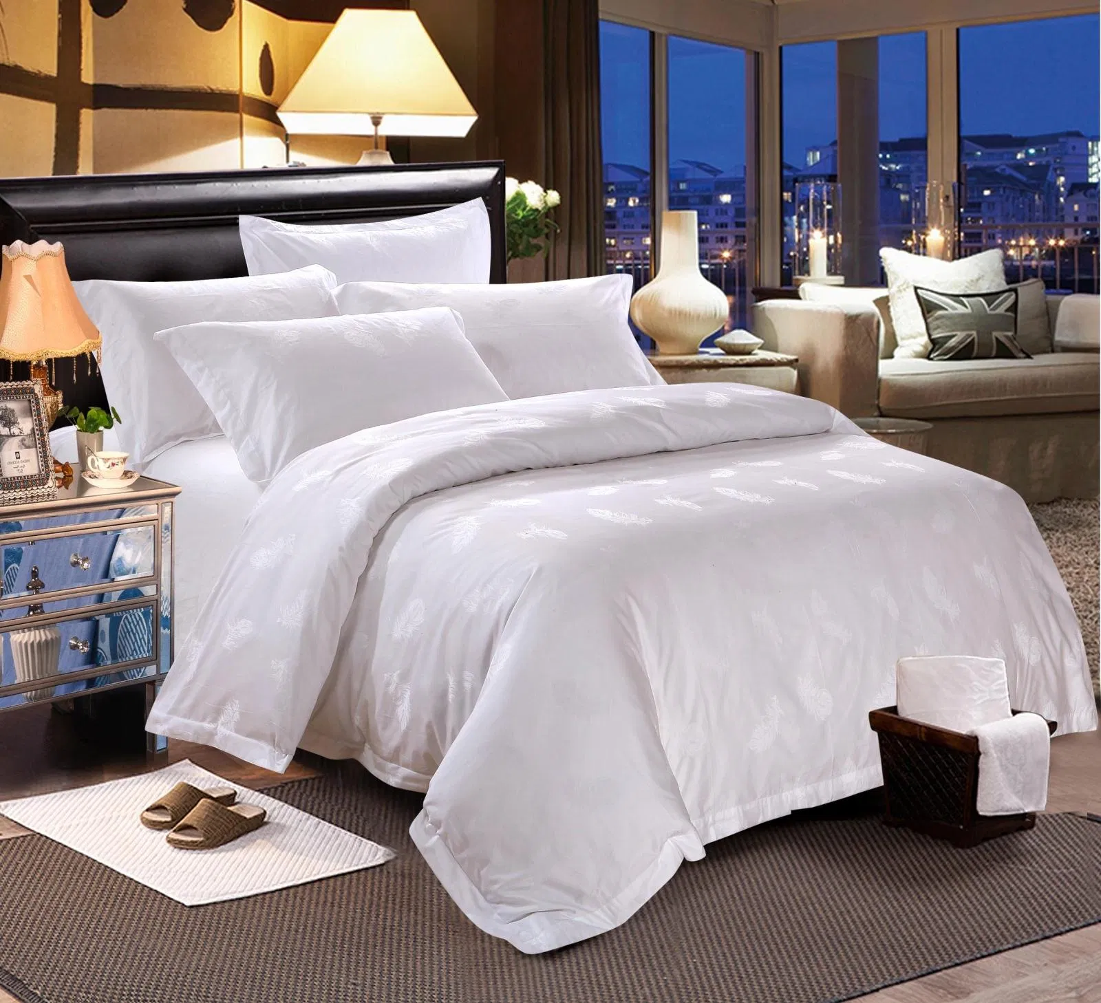 1200tc High Quality Cotton Bedding Set Sheet for Hotel Use (JRD097)