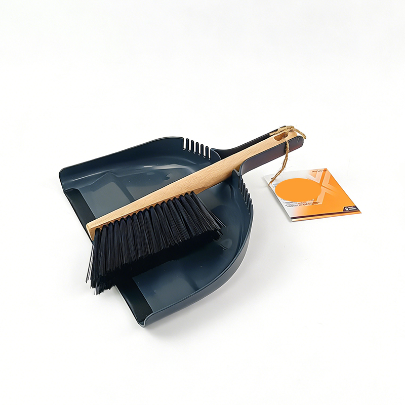 Mini Desktop Broom and Dustpan Set with Wooden Handle - Portable Small Cleaning Brush for Desk, Countertop & Pet Hair
