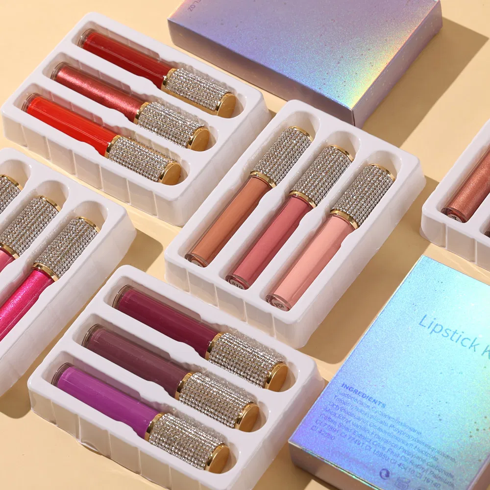 OEM Matte Non Stick Cup Lip Glaze Mist Face Lip Gloss 3PCS Sets of Gift Box Liquid Lipstick