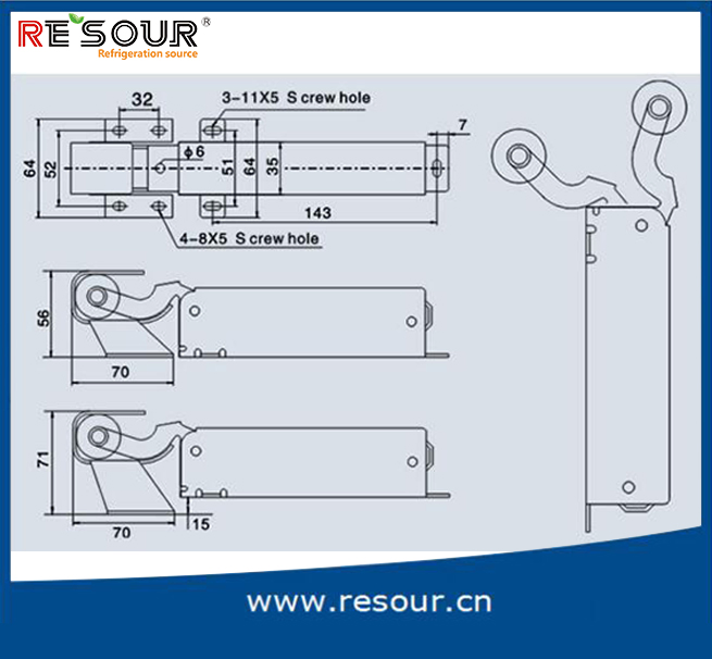 Cold Room Door Closers, Doorknob, Yl-2000/HS-2000/Bx-1230
