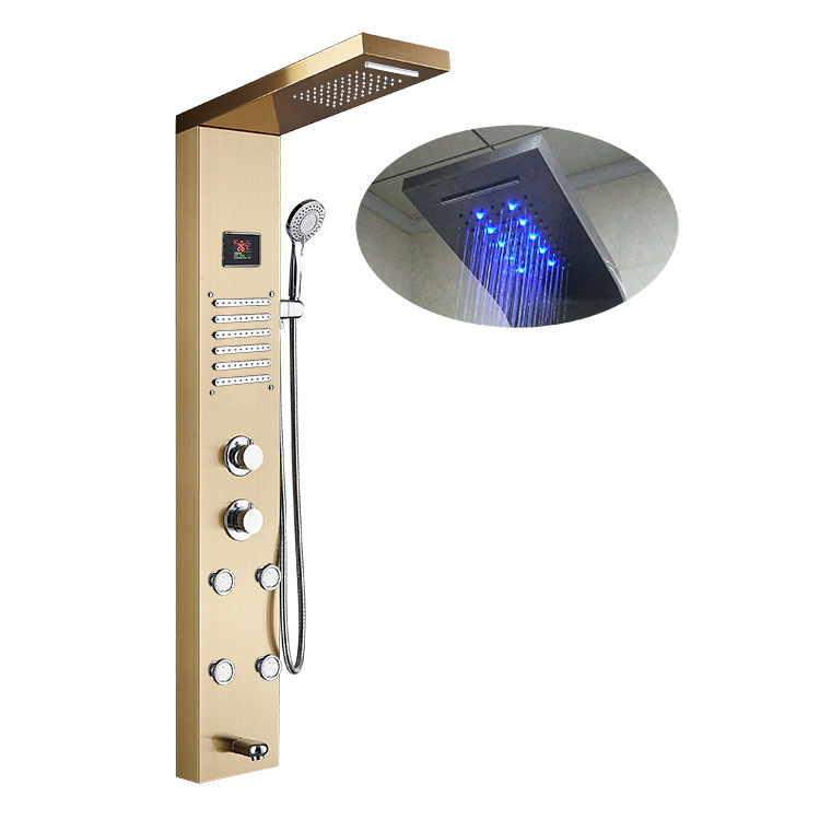 Factory Wholesale Bathroom Thermostat Shower Board with LED Light Temperature Display