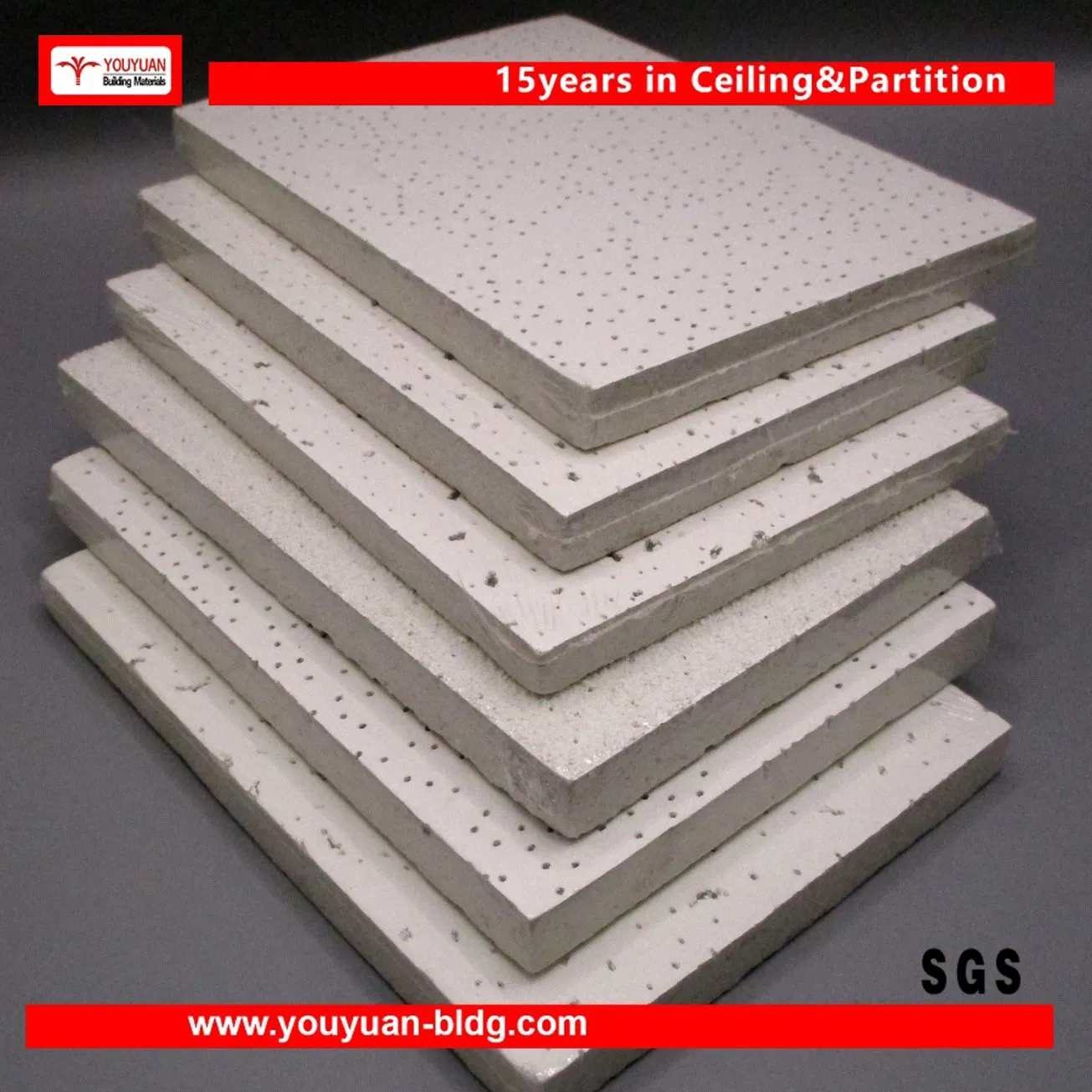 Mineral Fiber Ceiling Tile with Vinyl Coating for Clean Room
